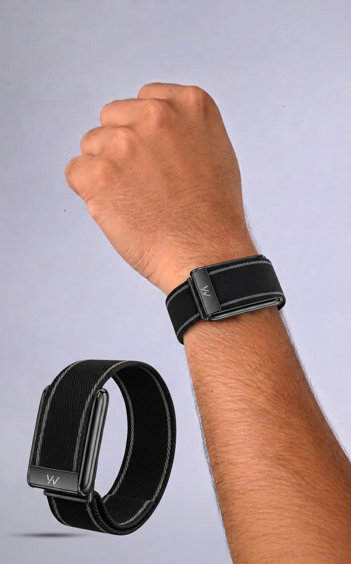 Full Black Braided Nylon Glow Edge Striped Band For Whoop 5.0 Mg Peak