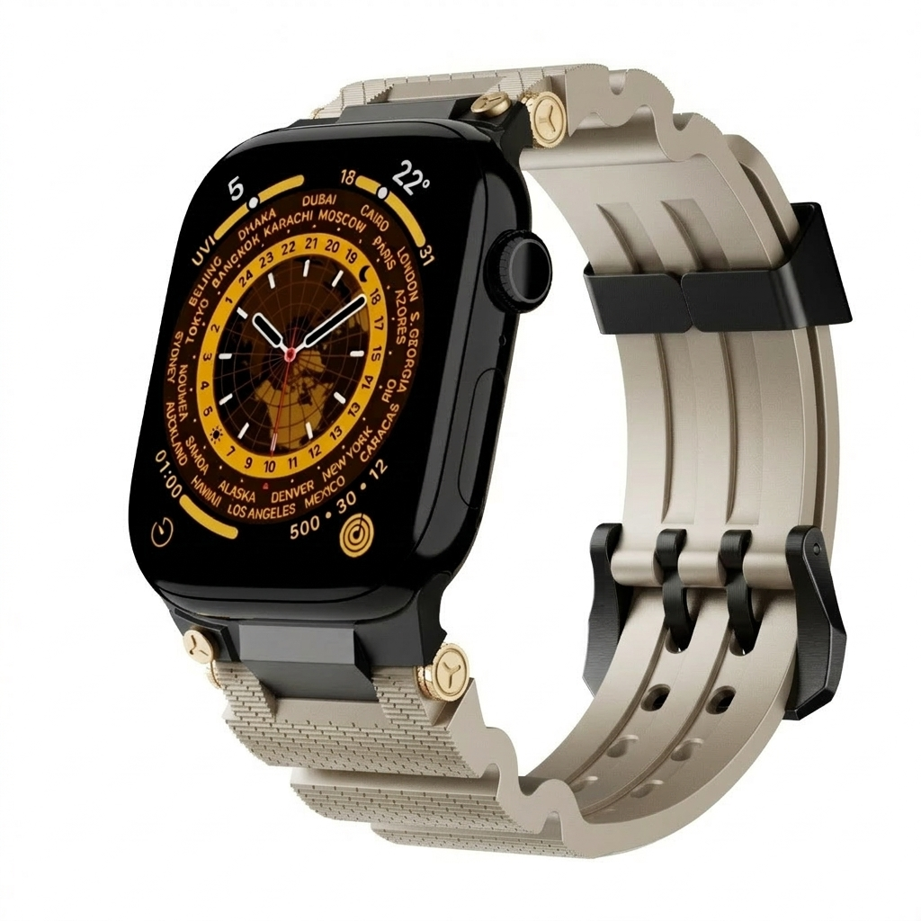 Starlight B Luxury Veltrix Silicone Straps By Shopyholy Compatible For Apple Watch