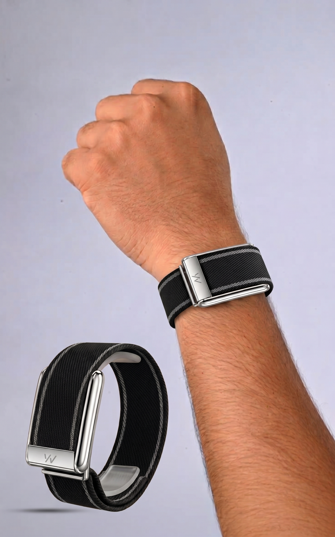 Black Braided Nylon Glow Edge Striped Band For Whoop 5.0 Mg Peak