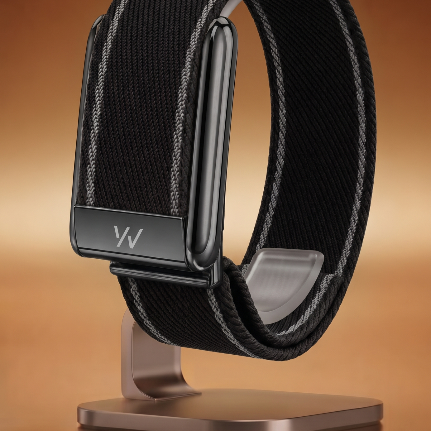 Full Black Braided Nylon Glow Edge Striped Band For Whoop 5.0 Mg Peak