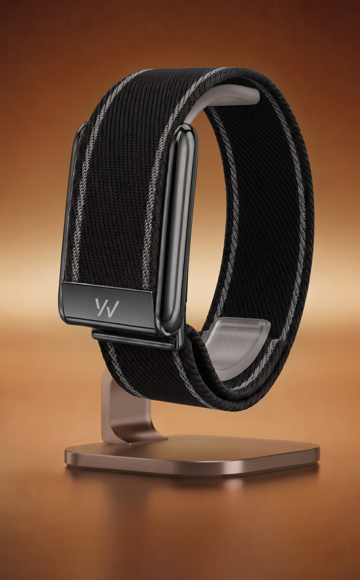 Full Black Braided Nylon Glow Edge Striped Band For Whoop 5.0 Mg Peak