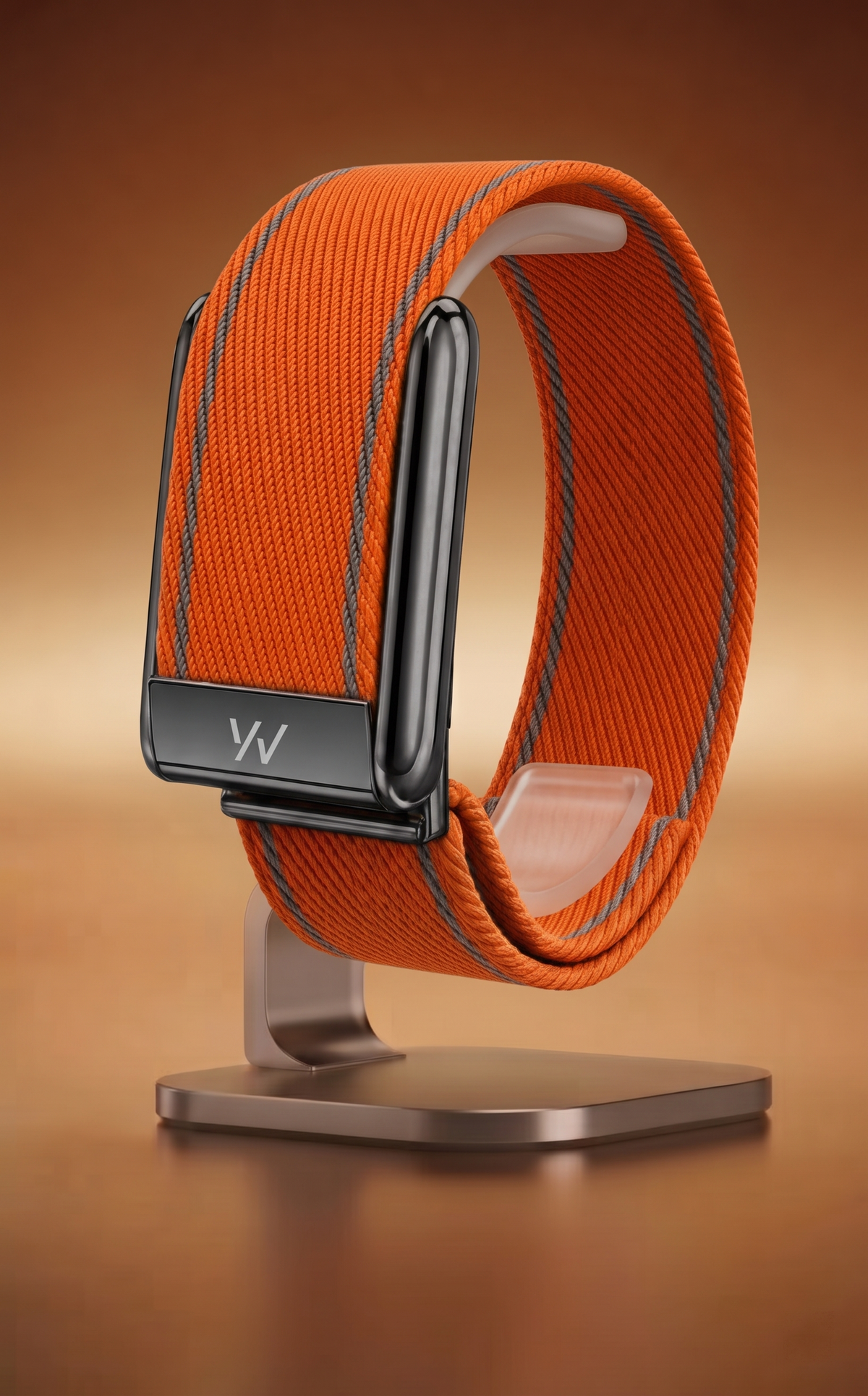 Orange B Braided Nylon Glow Edge Striped Band For Whoop 5.0 Mg Peak