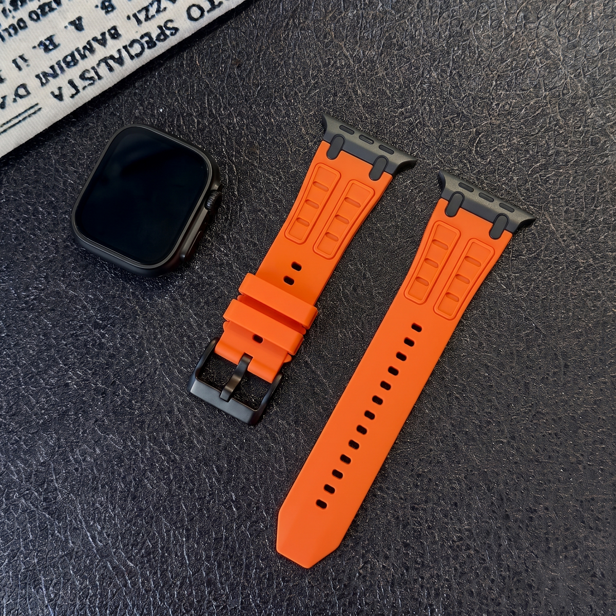 Orange Ultra Tough Luxury Silicone Strap for Apple Watch Ultra & Series