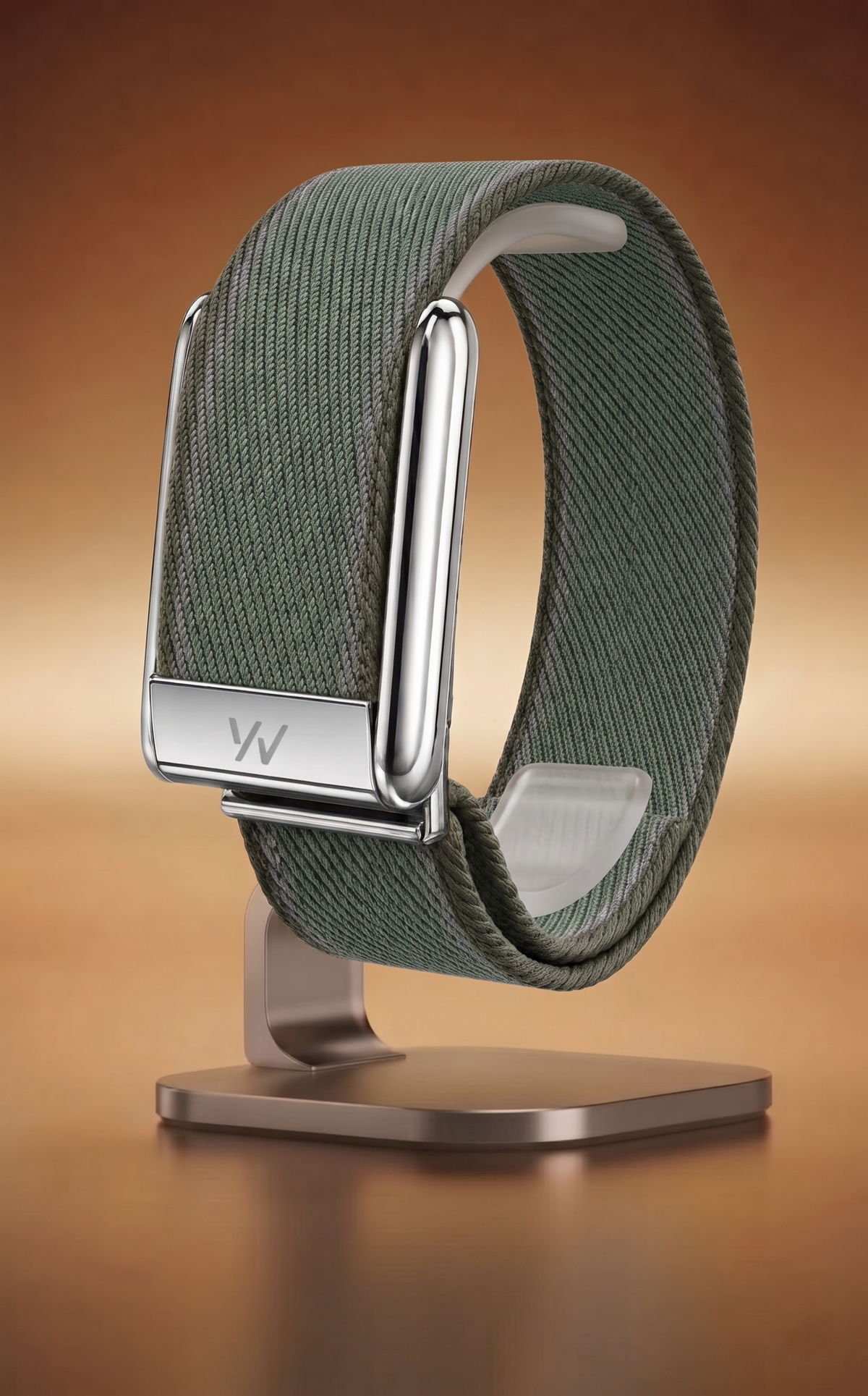 Army Green Braided Nylon Glow Edge Striped Band For Whoop 5.0 Mg Peak