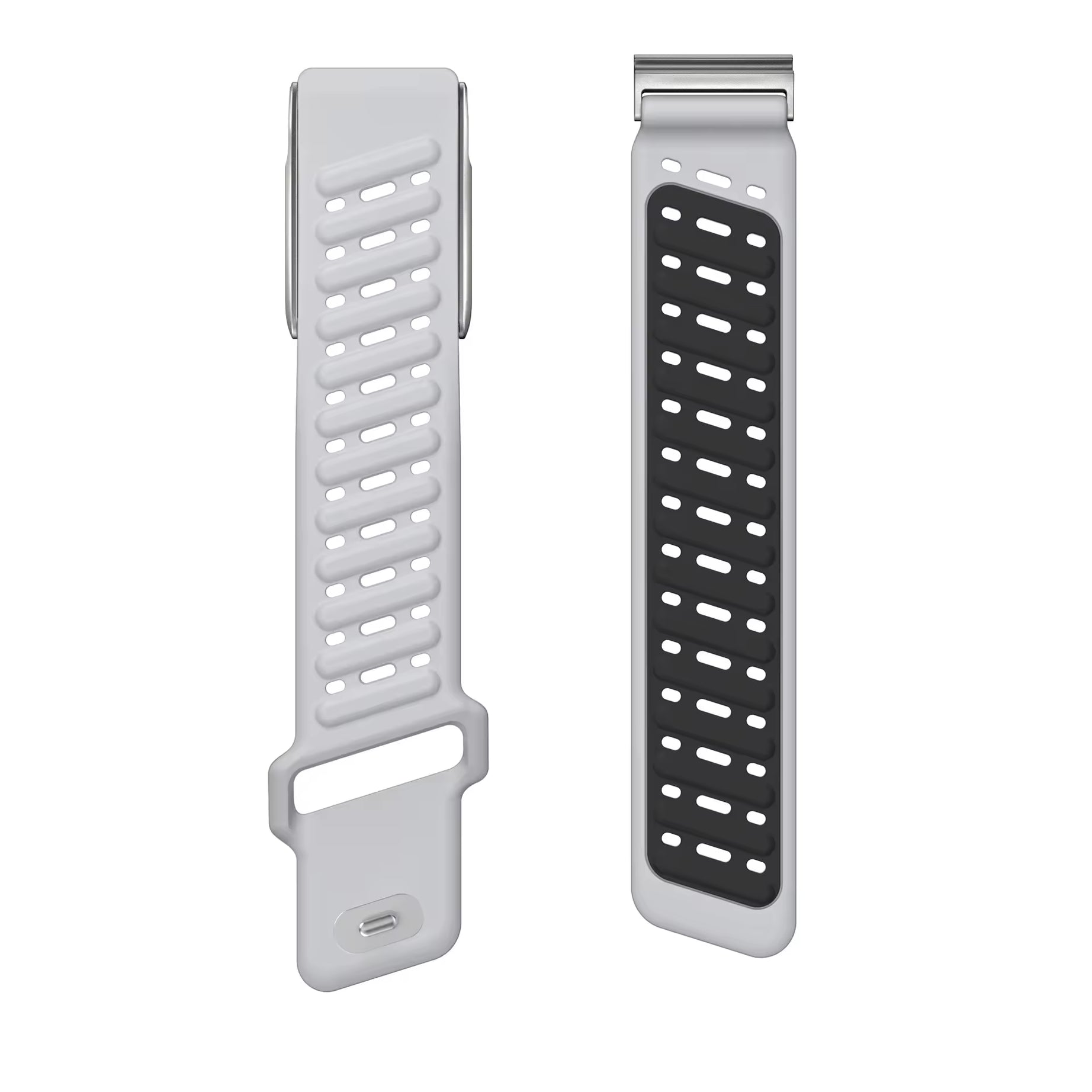 Light Grey Black AirFlow Rugged Silicone Strap for WHOOP 5.0 MG Life