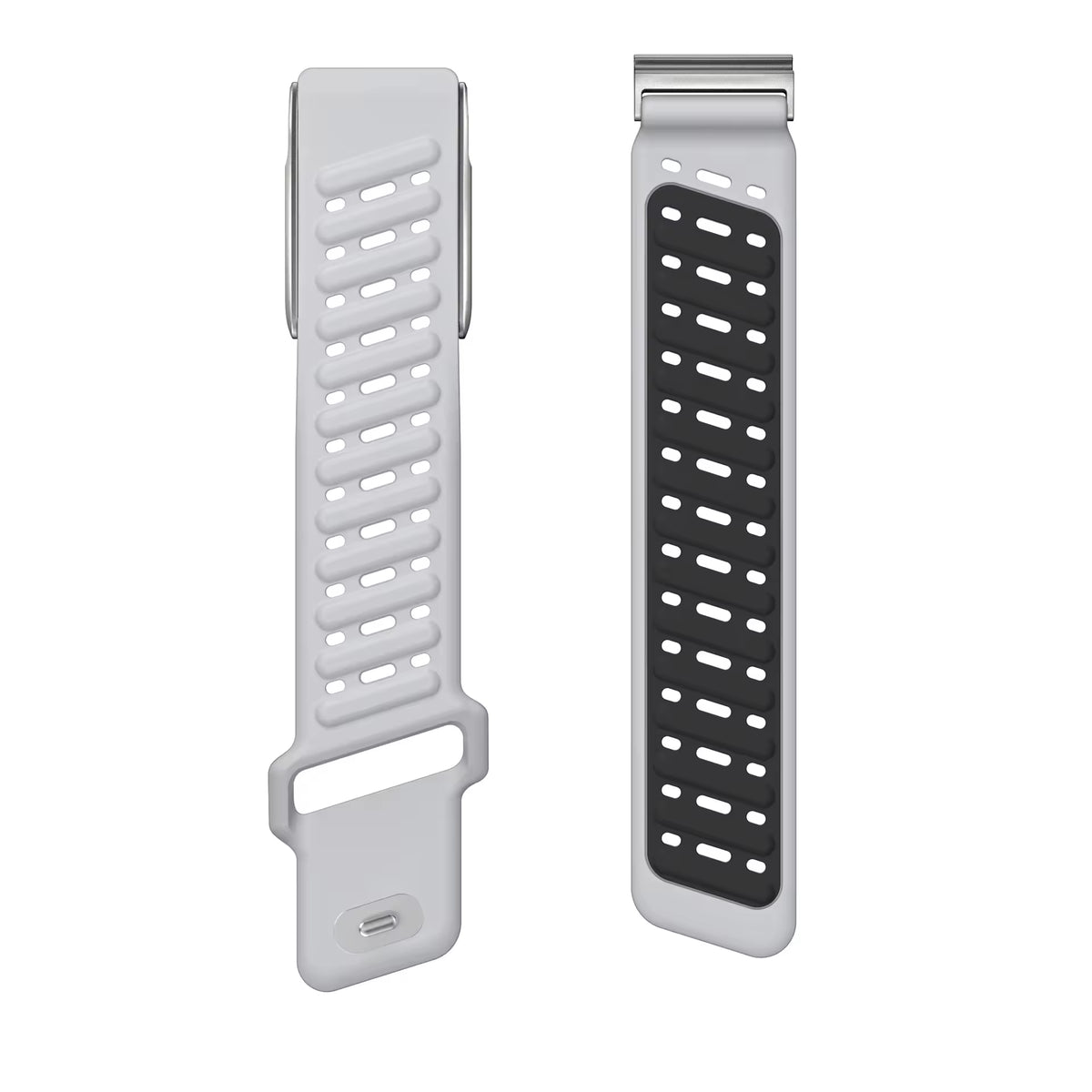 Light Grey Black AirFlow Rugged Silicone Strap for WHOOP 5.0 MG Life
