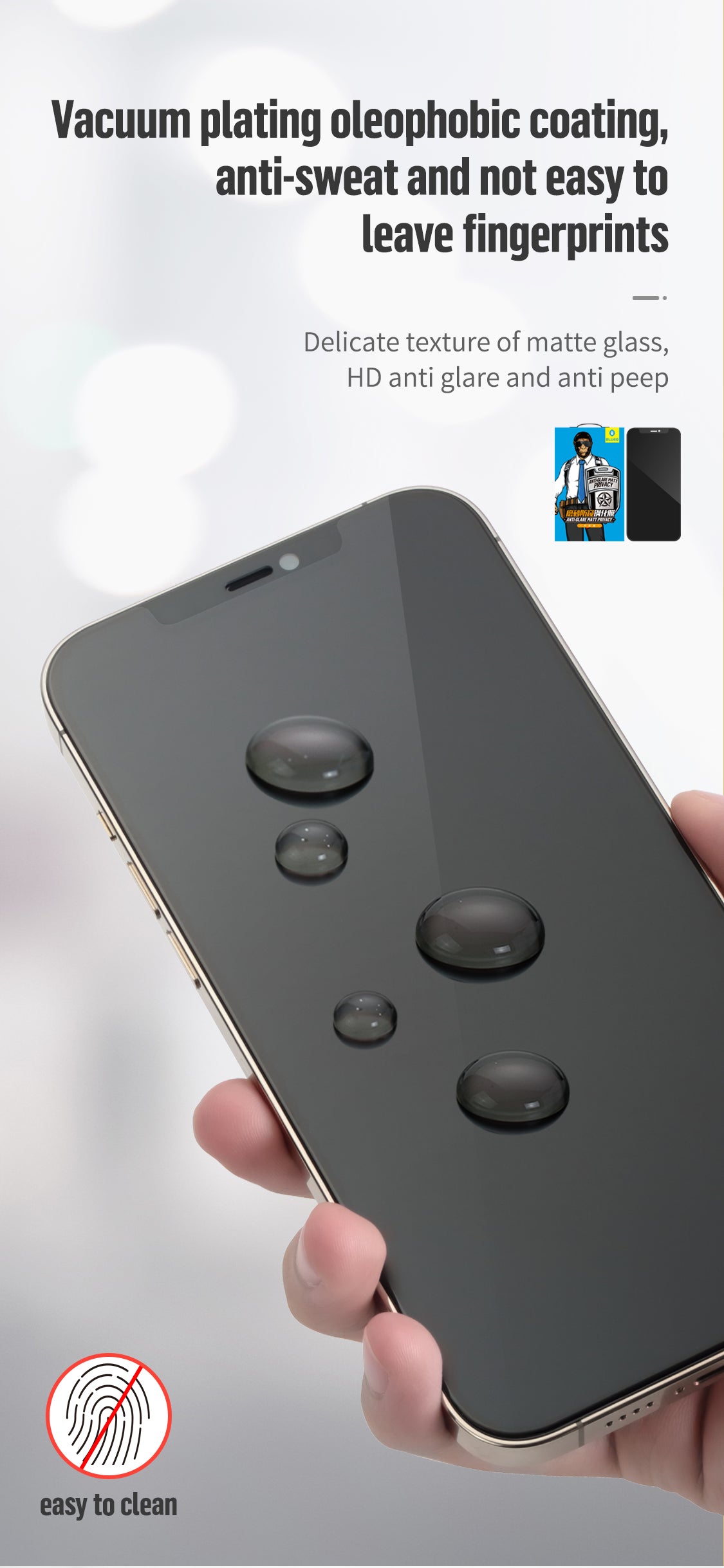 Premium Privacy Matte Series 2.5 D Tempered Glass By Shopyholy Compatible for iPhone