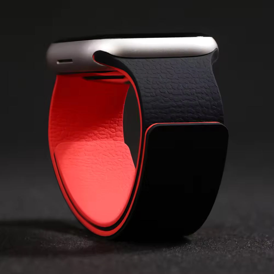 Black red Premium Skin Friendly Magnetic Loop By Shopyholy Comaptible For Apple Watch