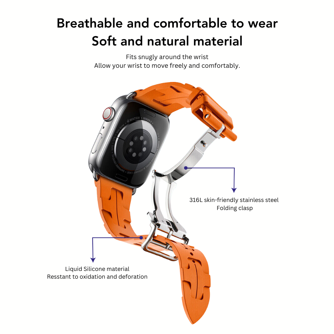 Official Red Premium Kilim Single Tour Silicone Strap By Shopyholy Compatible For iWatch