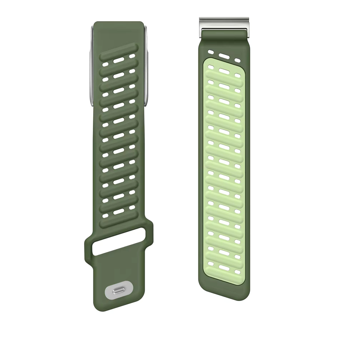 Dark Green Light Green AirFlow Rugged Silicone Strap for WHOOP 5.0 MG Life