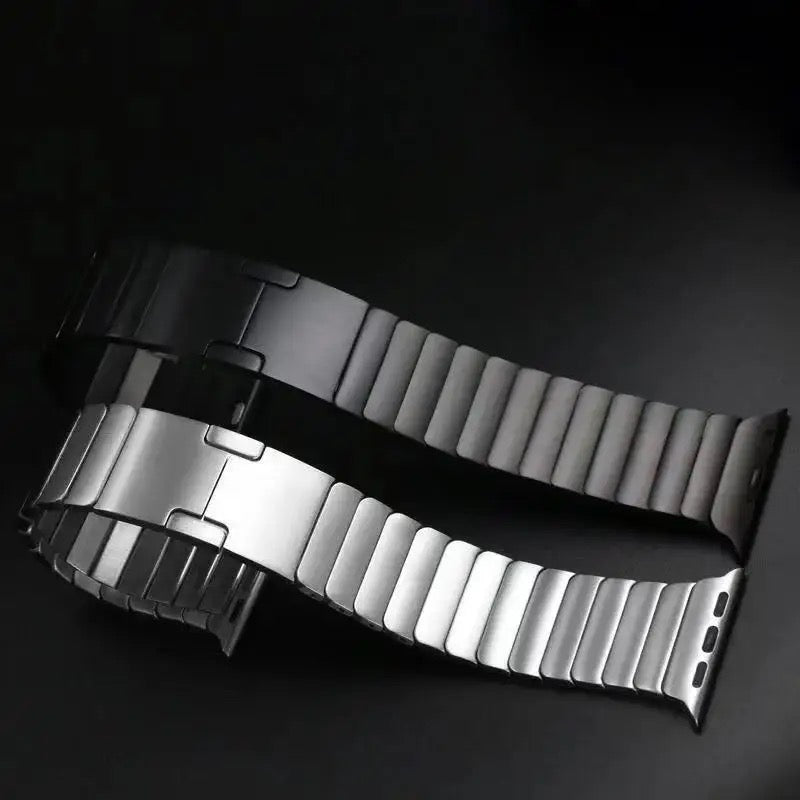 Black Premium Metal Stainless Steel Link Bracelet By Shopyholy For iWatch Ultra