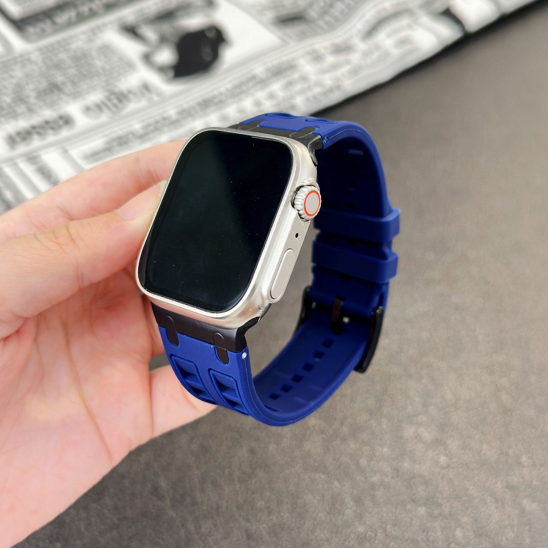 Midnight Blue Ultra Tough Luxury Silicone Strap for Apple Watch Ultra & Series