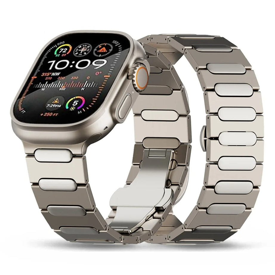 Natural Luxury Titanium Straps By Shopyholy Compatible for Apple Watch