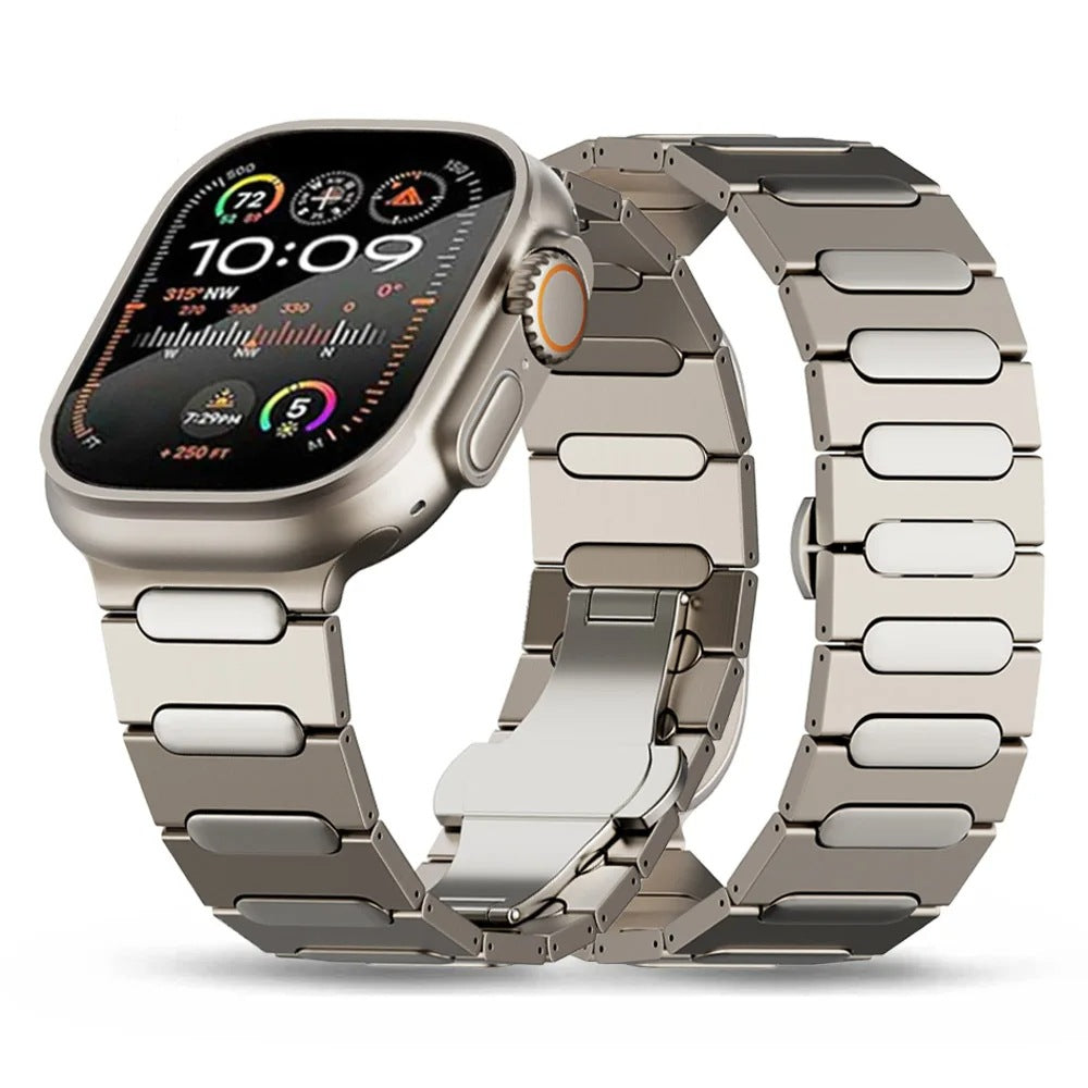 Natural Luxury Titanium Straps By Shopyholy Compatible for Apple Watch