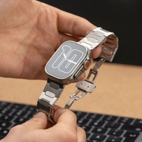 Natural Luxury Titanium Straps By Shopyholy Compatible for Apple Watch