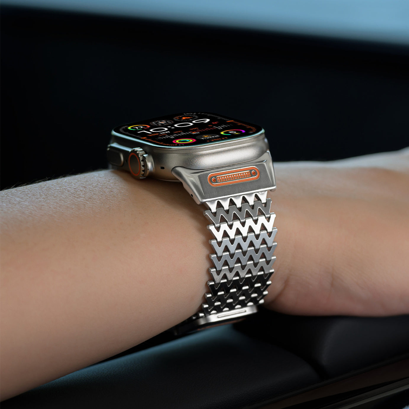 Titanium Milanese Magnetic Steel Shark Mesh Band for Apple Watch