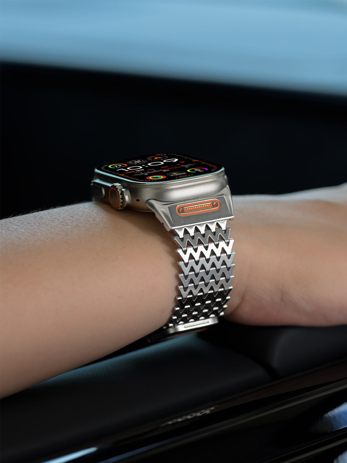 Titanium Milanese Magnetic Steel Shark Mesh Band for Apple Watch