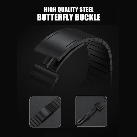 Rose Gold Premium Metal Stainless Steel Link Bracelet By Shopyholy For iWatch Ultra