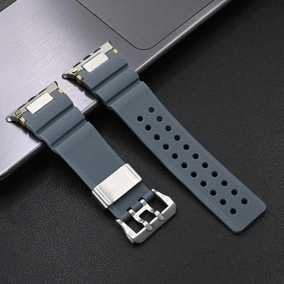 Grey Luxury Veltrix Silicone Straps By Shopyholy Compatible For Apple Watch