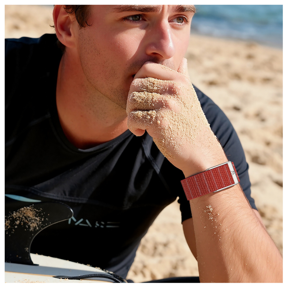 Red AeroKnit Nylon Sports Band For WHOOP 5.0 MG / Life