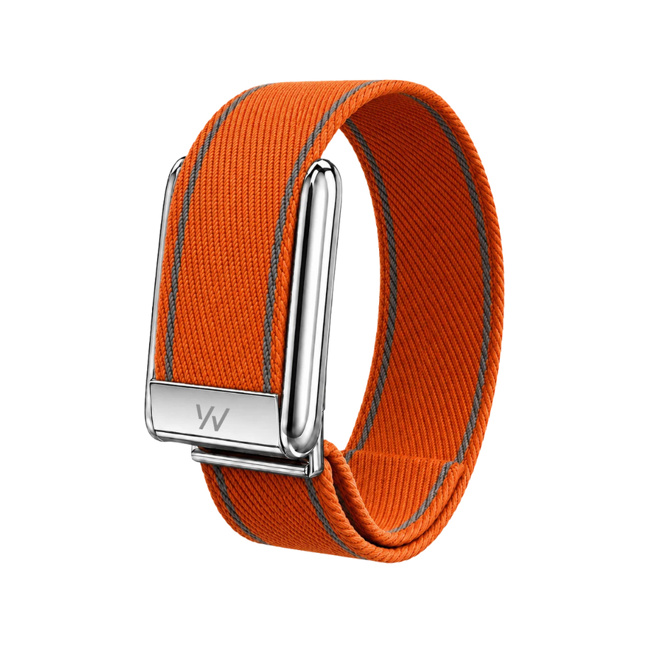 Orange Braided Nylon Glow Edge Striped Band For Whoop 5.0 Mg Peak