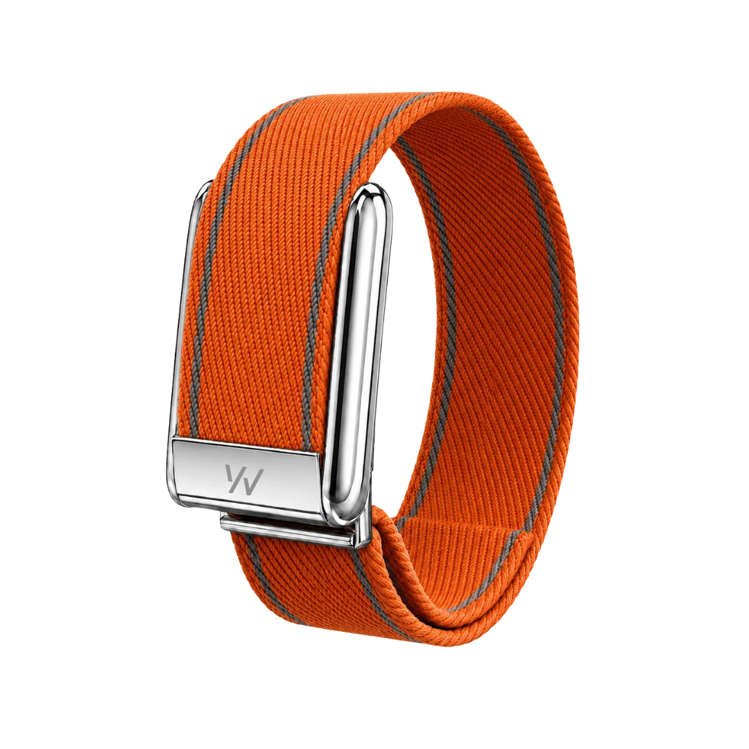Orange Braided Nylon Glow Edge Striped Band For Whoop 5.0 Mg Peak