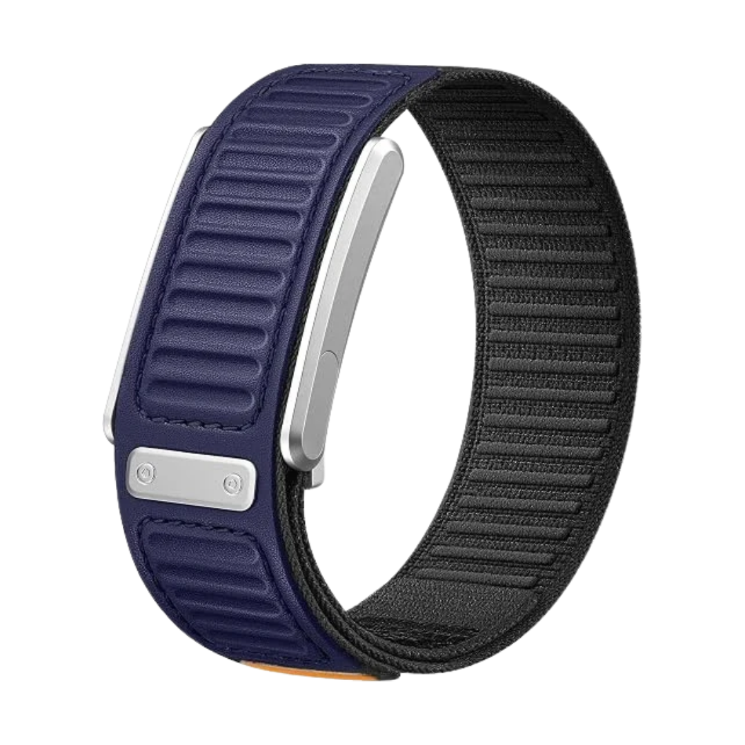 Navy Luxury Leather Nylon Navigator Band Compatible for WHOOP 5.0