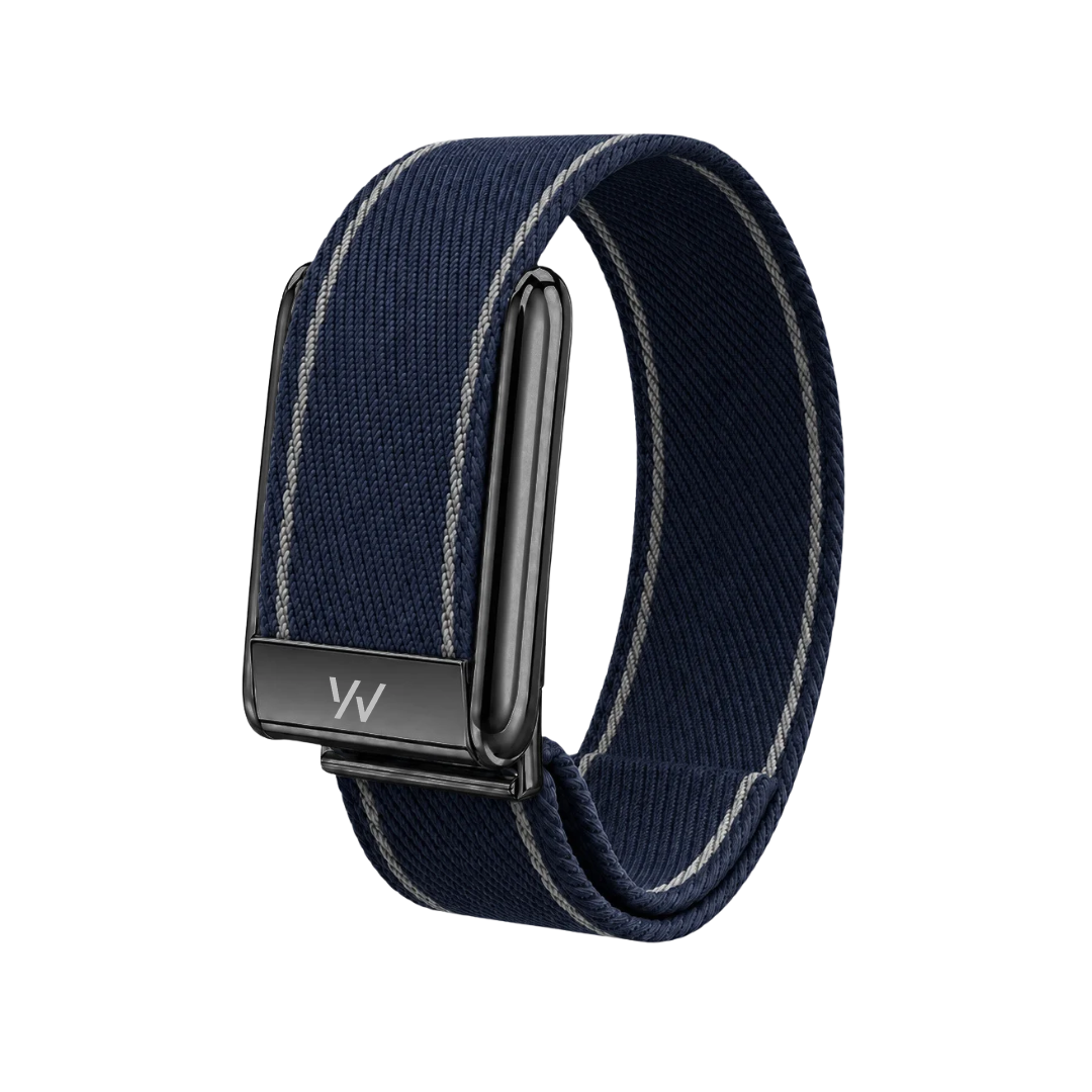 Navy Blue B Braided Nylon Glow Edge Striped Band For Whoop 5.0 Mg Peak