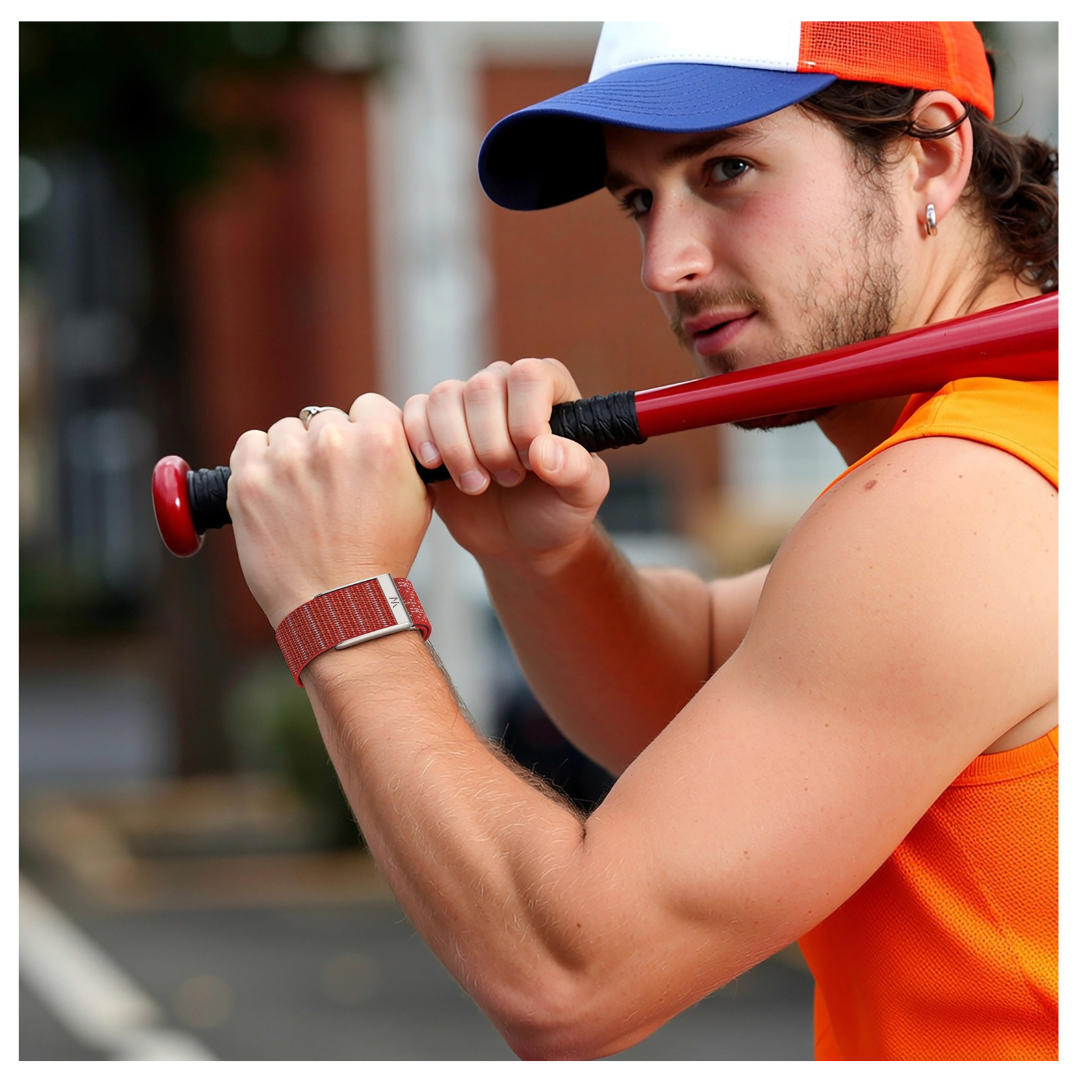 Red AeroKnit Nylon Sports Band For WHOOP 5.0 MG / Life