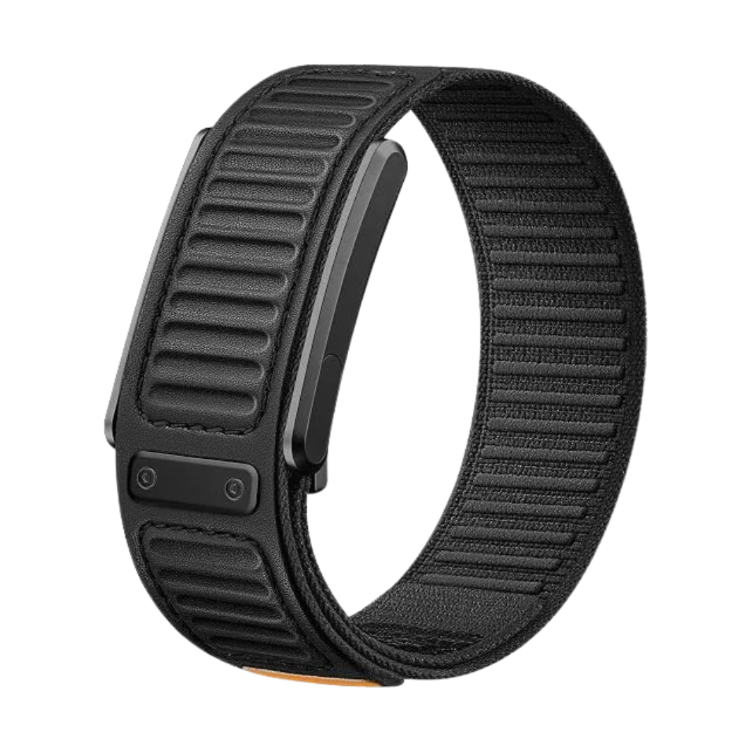 Black Luxury Leather Nylon Navigator Band Compatible for WHOOP 5.0