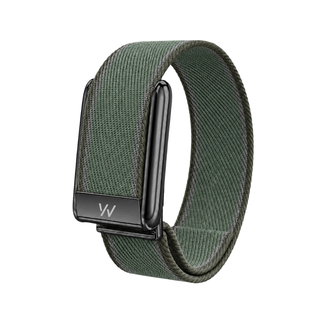 Army Green B Braided Nylon Glow Edge Striped Band For Whoop 5.0 Mg Peak