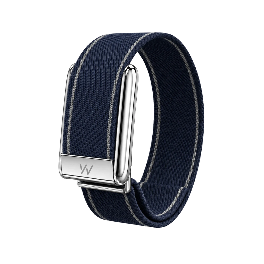 Navy Blue Braided Nylon Glow Edge Striped Band For Whoop 5.0 Mg Peak