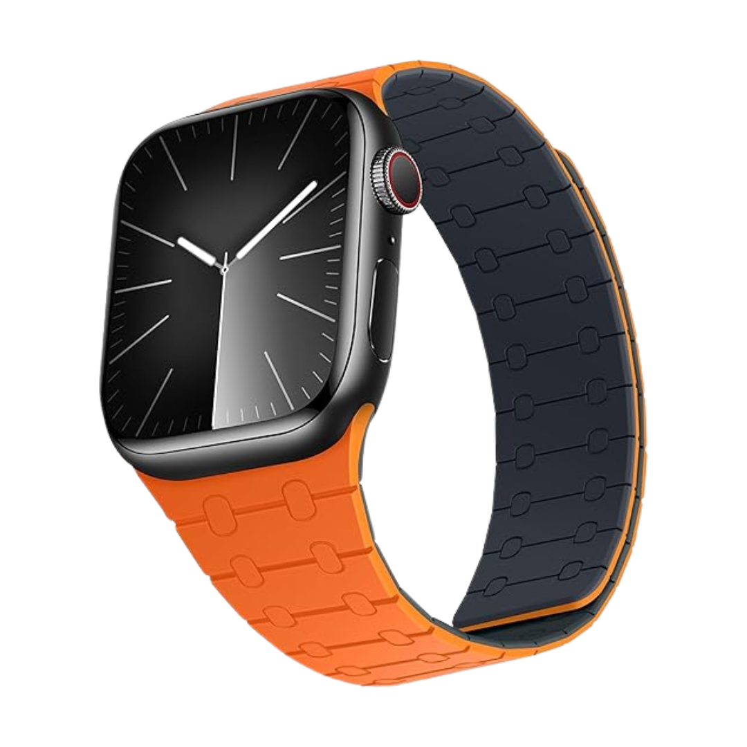 Orange Midnight Premium AP Magnetic Silicone Loop By Shopyholy Compatible For iWatch