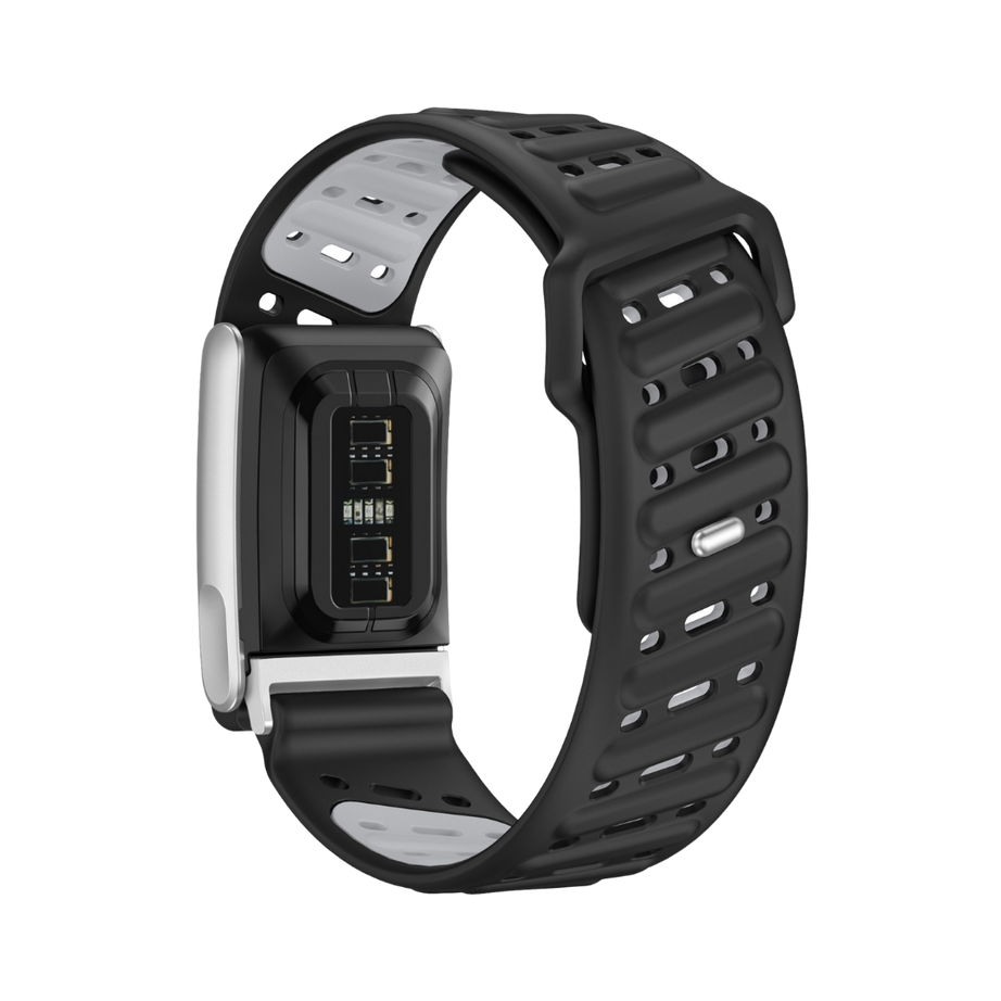 Black Light Grey AirFlow Rugged Silicone Strap for WHOOP 5.0 MG Life