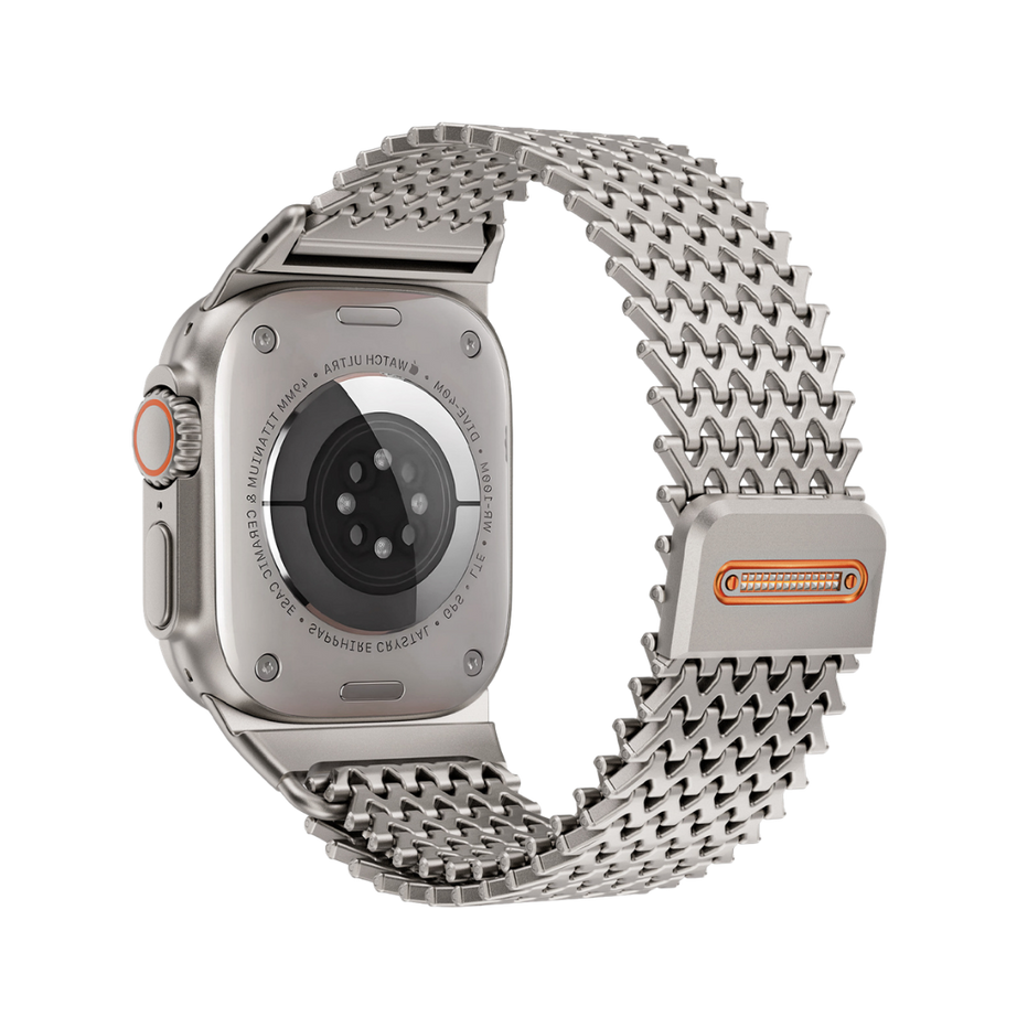 Titanium Milanese Magnetic Steel Shark Mesh Band for Apple Watch