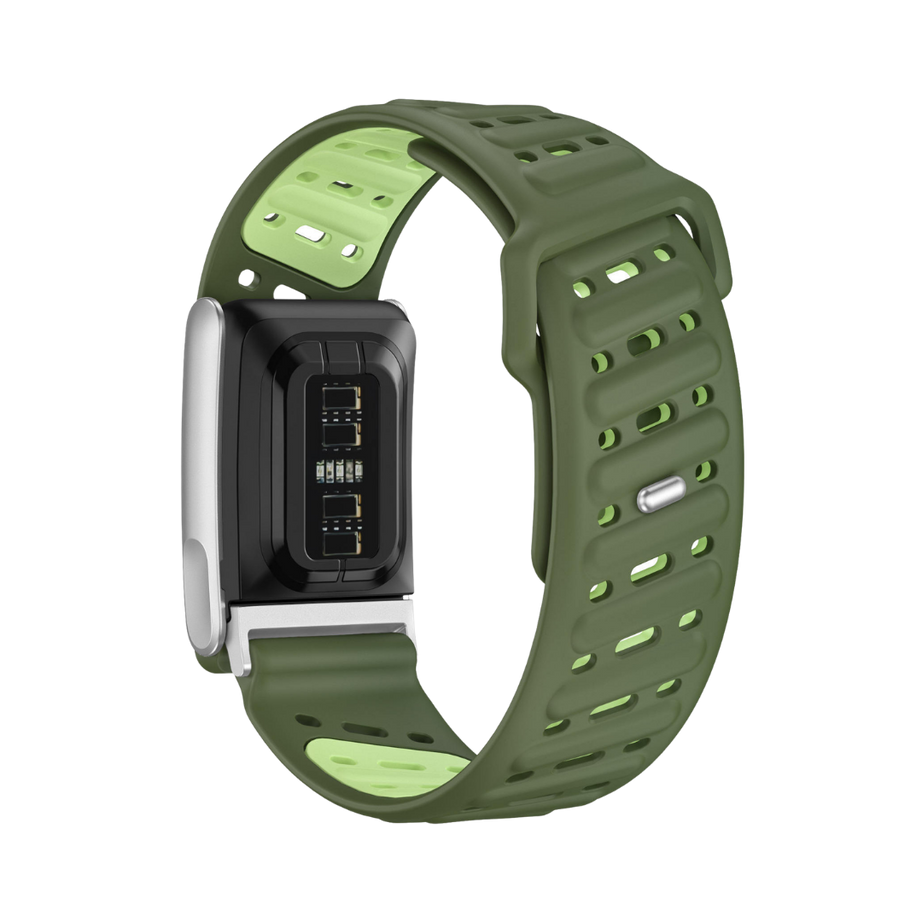Dark Green Light Green AirFlow Rugged Silicone Strap for WHOOP 5.0 MG Life