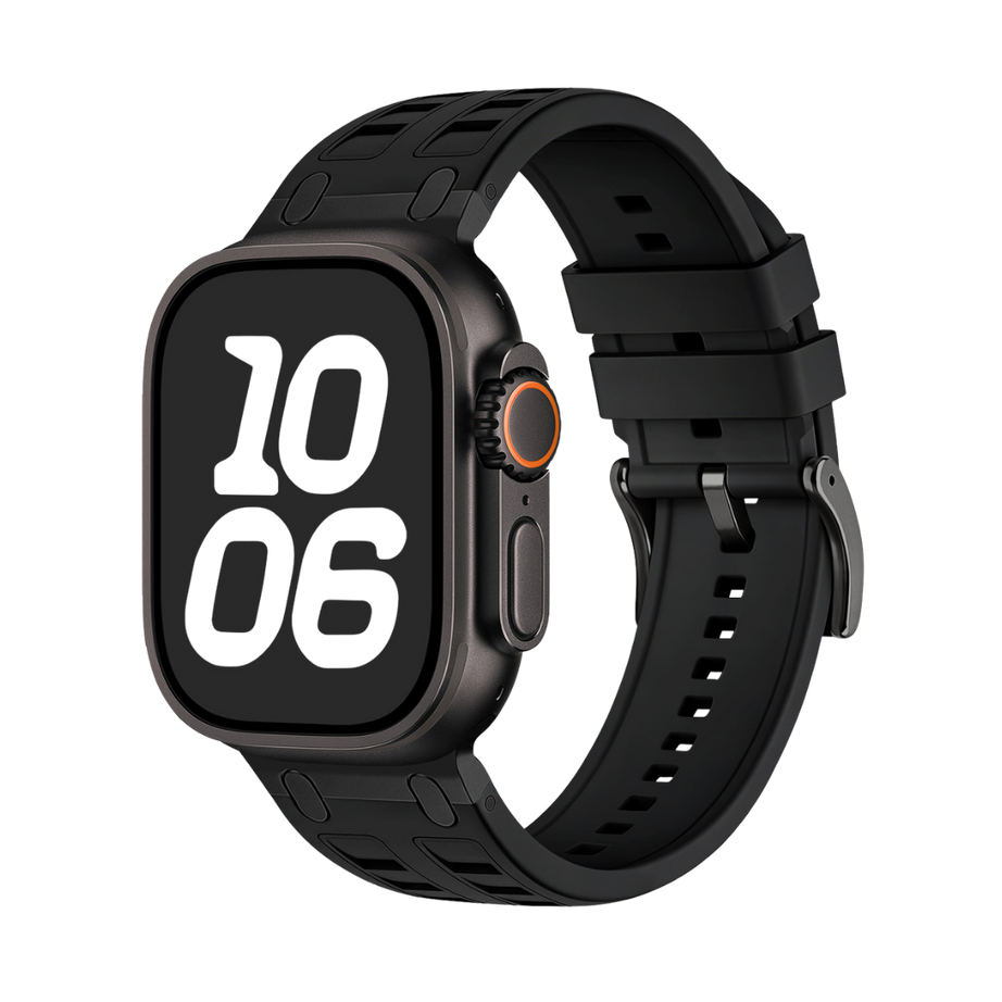 Full Black Ultra Tough Luxury Silicone Strap for Apple Watch Ultra & Series
