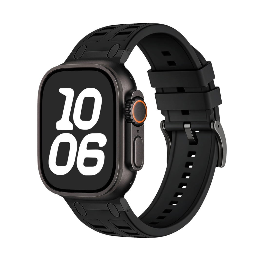 Full Black Ultra Tough Luxury Silicone Strap for Apple Watch Ultra & Series