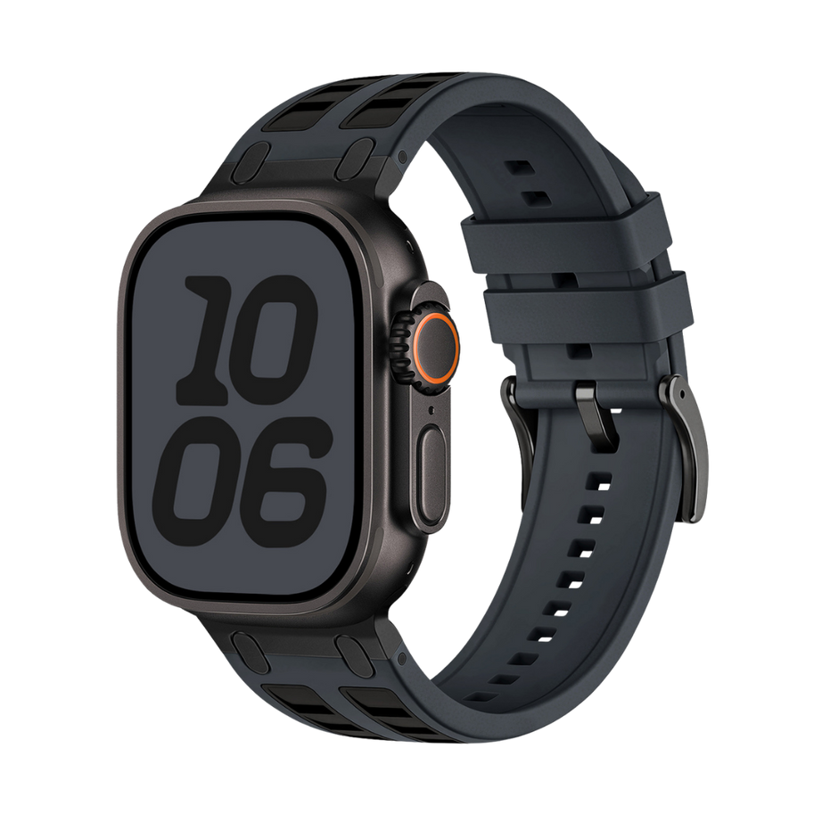 Dark Grey Black Ultra Tough Luxury Silicone Strap for Apple Watch Ultra & Series