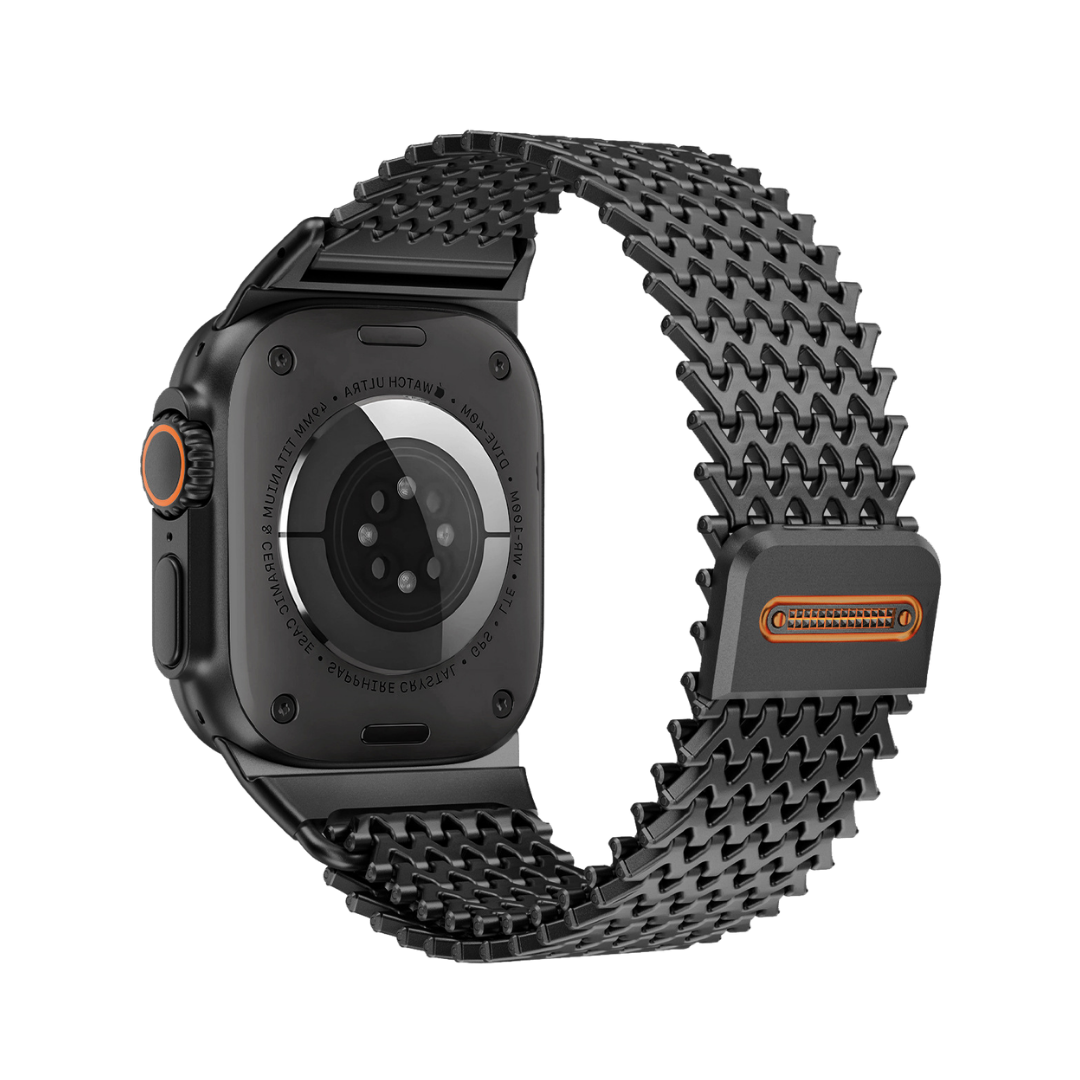Black Milanese Magnetic Steel Shark Mesh Band For Apple Watch