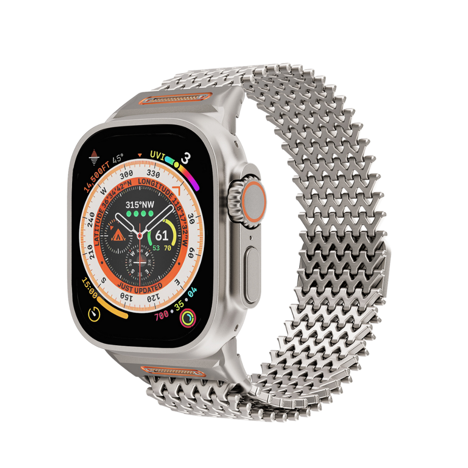 Titanium Milanese Magnetic Steel Shark Mesh Band for Apple Watch