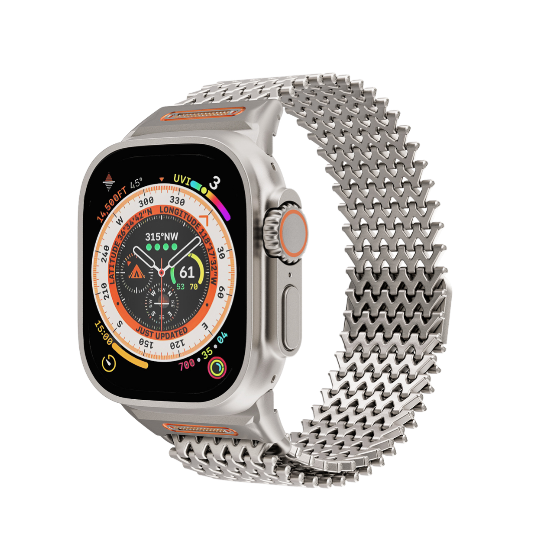 Titanium Milanese Magnetic Steel Shark Mesh Band for Apple Watch