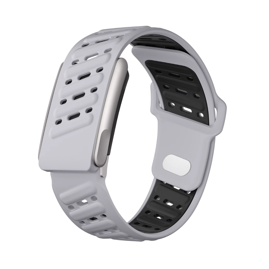 Light Grey Black AirFlow Rugged Silicone Strap for WHOOP 5.0 MG Life