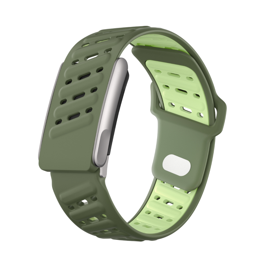 Dark Green Light Green AirFlow Rugged Silicone Strap for WHOOP 5.0 MG Life