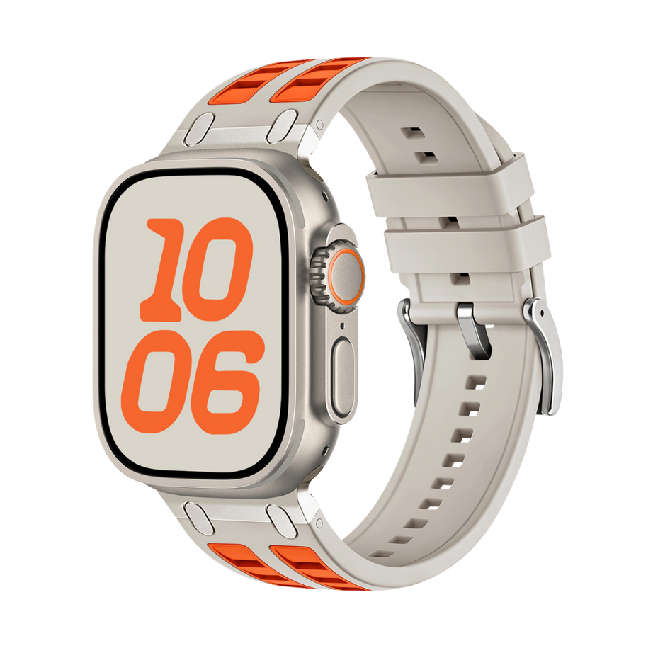 Starlight Orange Ultra Tough Luxury Silicone Strap for Apple Watch Ultra & Series