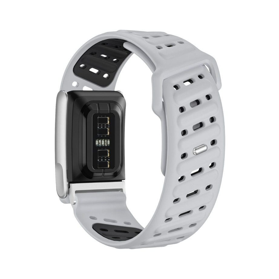 Light Grey Black AirFlow Rugged Silicone Strap for WHOOP 5.0 MG Life