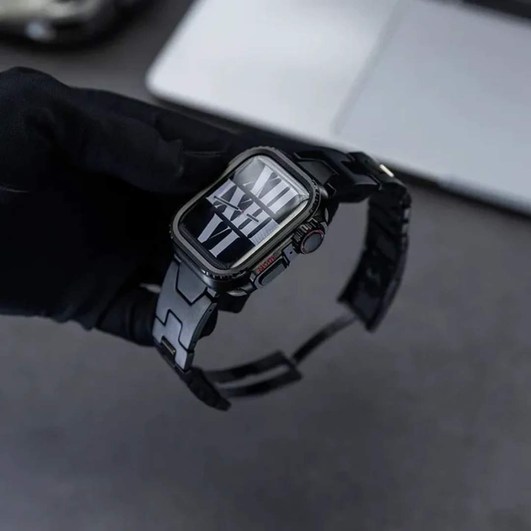 Black Titanium Luxury Quilk Release Band By Shopyholy Compatible For Appe Watch