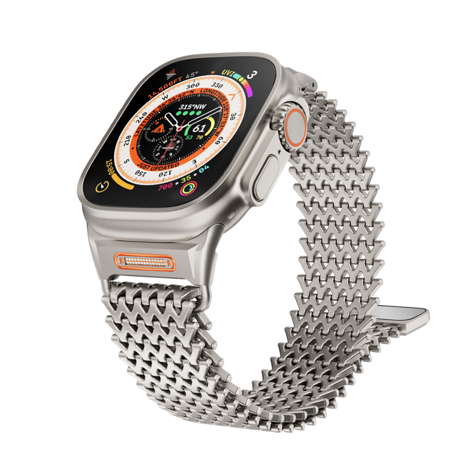 Titanium Milanese Magnetic Steel Shark Mesh Band for Apple Watch