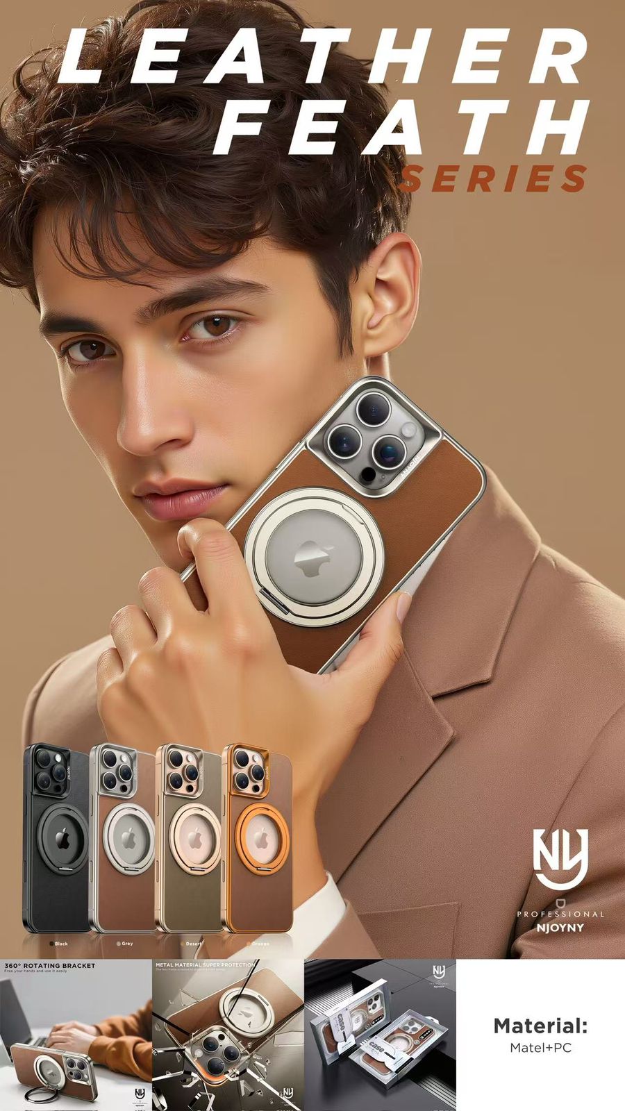 Luxury Leather Feath Back Panel Case By Shopyholy Compatible For iPhone