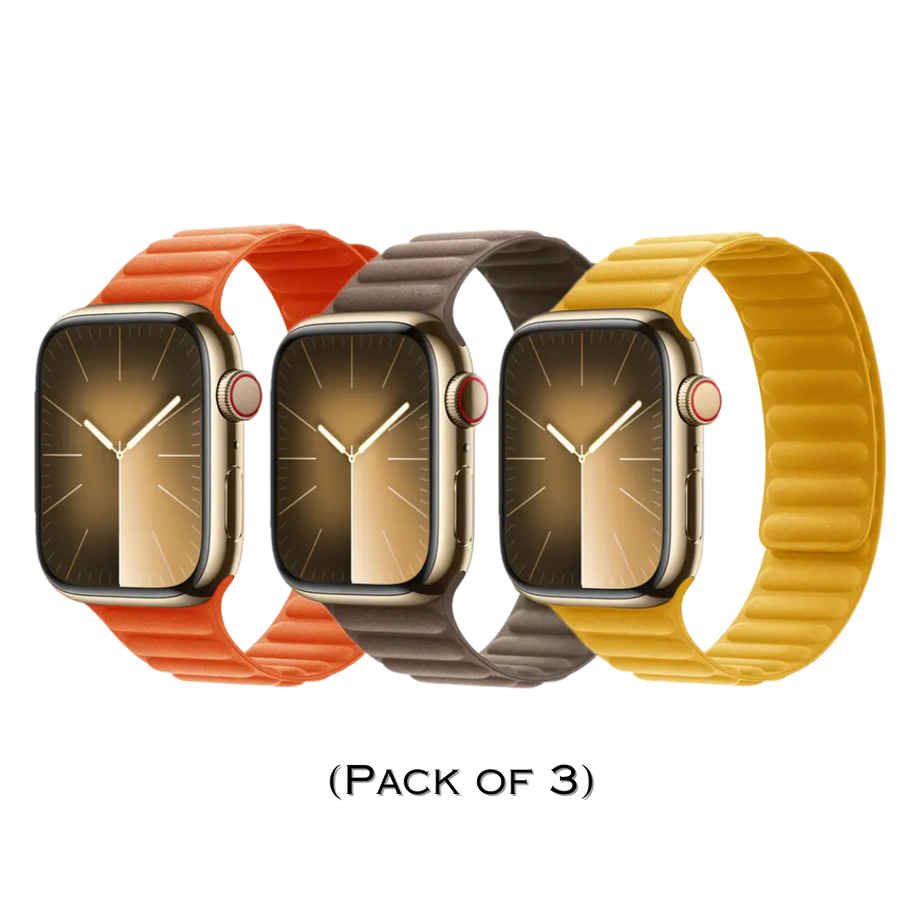 Combo FineWoven Magnetic Bands By Shopyholy Compatible With iWatch